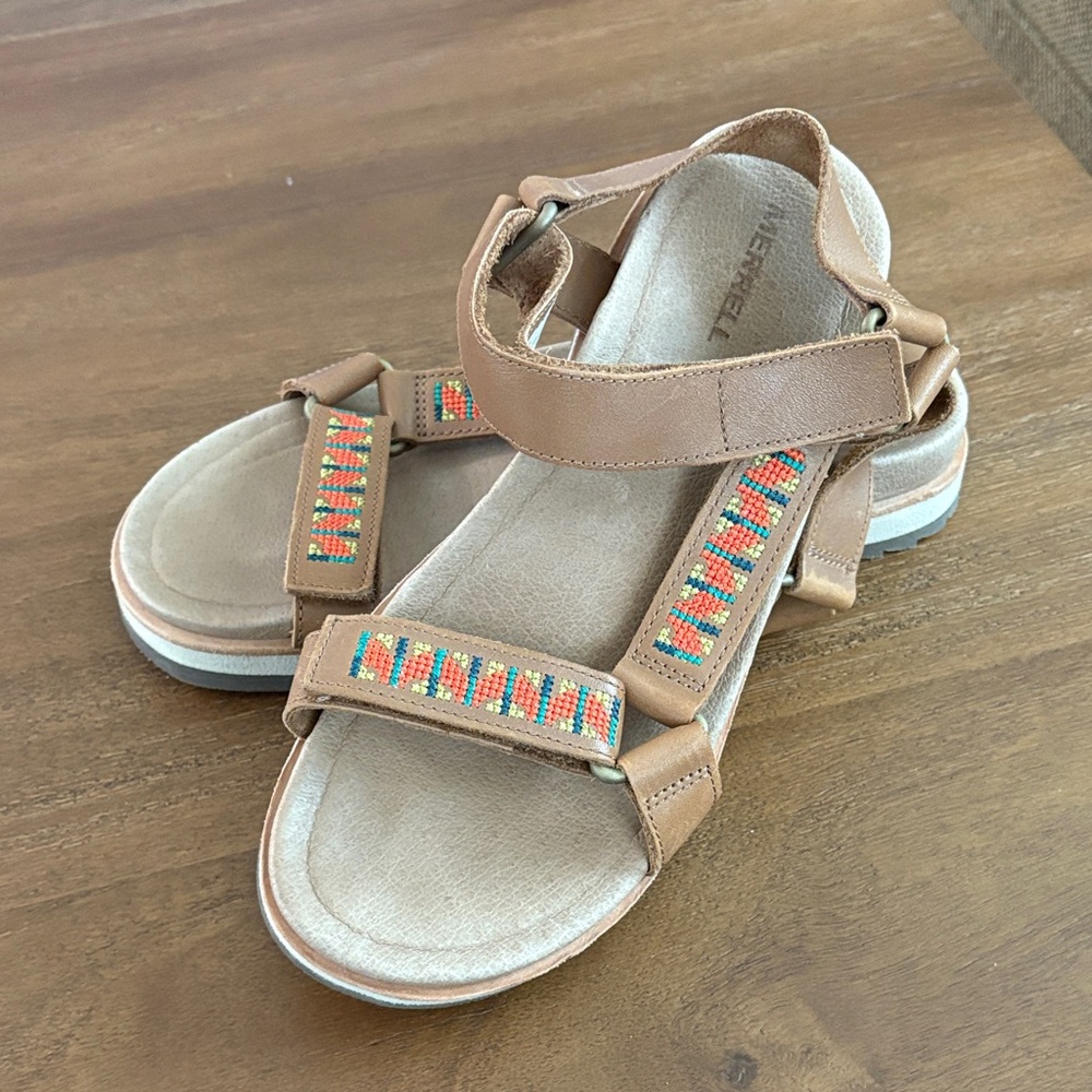 Merrell Women's Brown Sandals with Colorful Straps